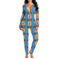 Printed Button Tight Jumpsuit For Women - Sculptify™