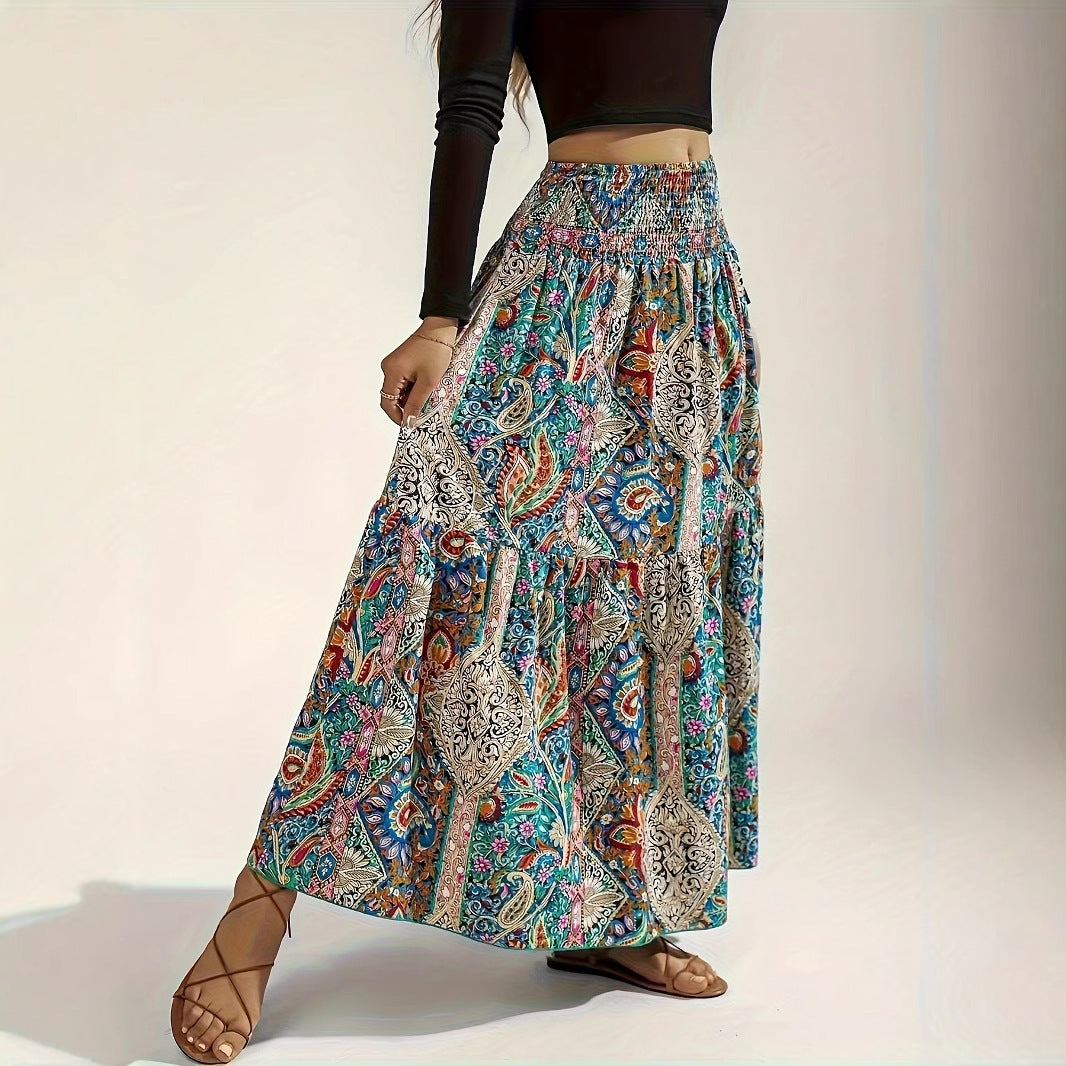 Flowy Summer Paisley Printed Skirt