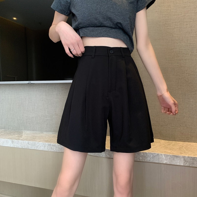 Relaxed Fit Straight-Leg Wide Shorts