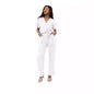 Women's Short-sleeved V-neck Pocket Jumpsuit - Sculptify™