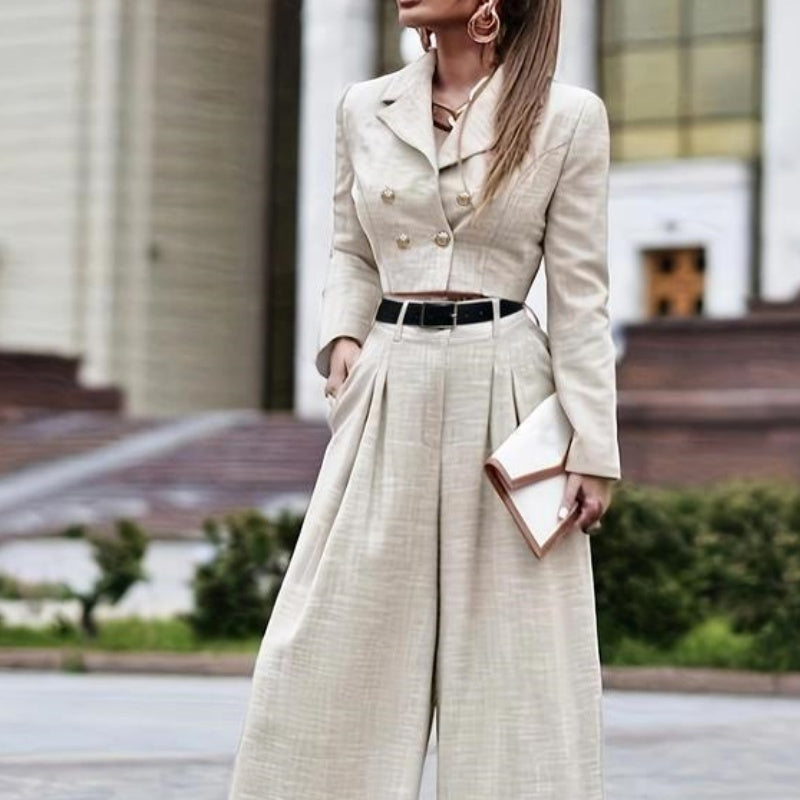 Fashionable Slim-fit Womens Top And Pants Set - Sculptify™