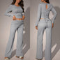 Womens Solid-Color Casual Fashion Top And Pants Set - Sculptify™