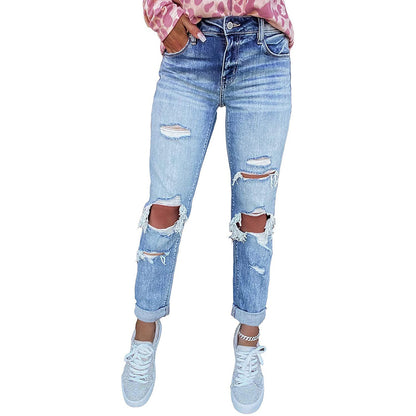 Distress Skinny Ripped Jeans