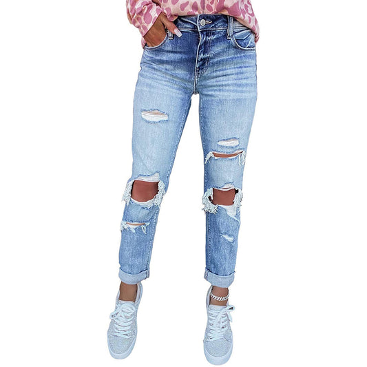 Distress Skinny Ripped Jeans