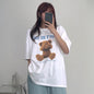 Loose-fitting Short-sleeve T-shirt With A Little Bear Print For Women Perfect For Summer  Short sleeve t-shirts Sculptify™