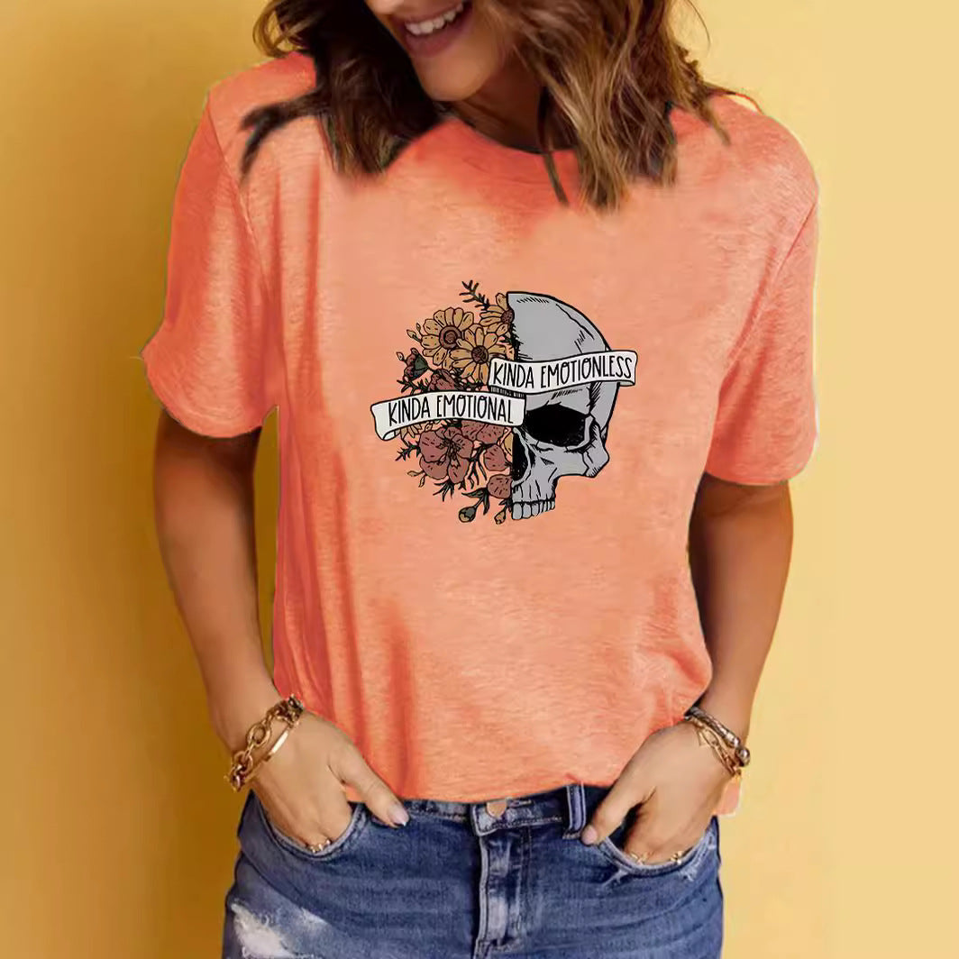 Summer Women's Graphic Print Crew Neck Short-sleeved T-shirt  Short sleeve t-shirts Sculptify™