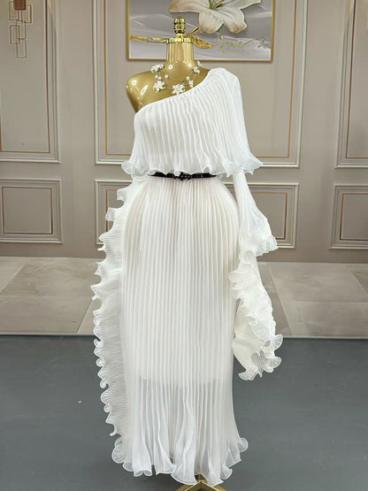 Fashionable One-shoulder Elegant Evening Dress - Sculptify™