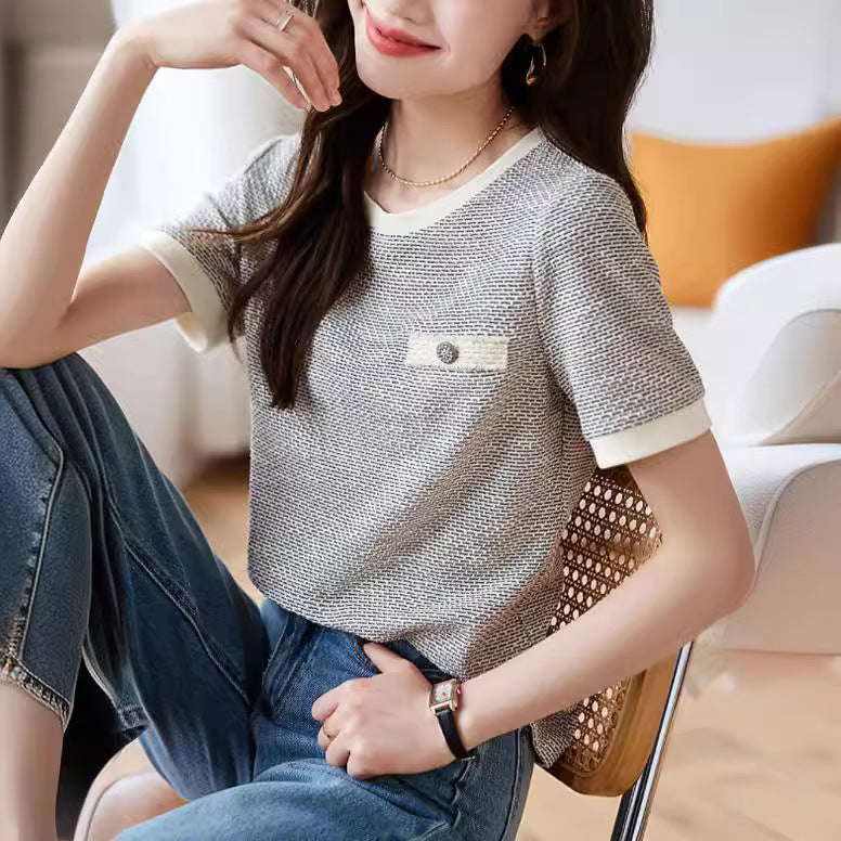 Women's French-style Short-sleeved T-shirt  Short sleeve t-shirts Sculptify™