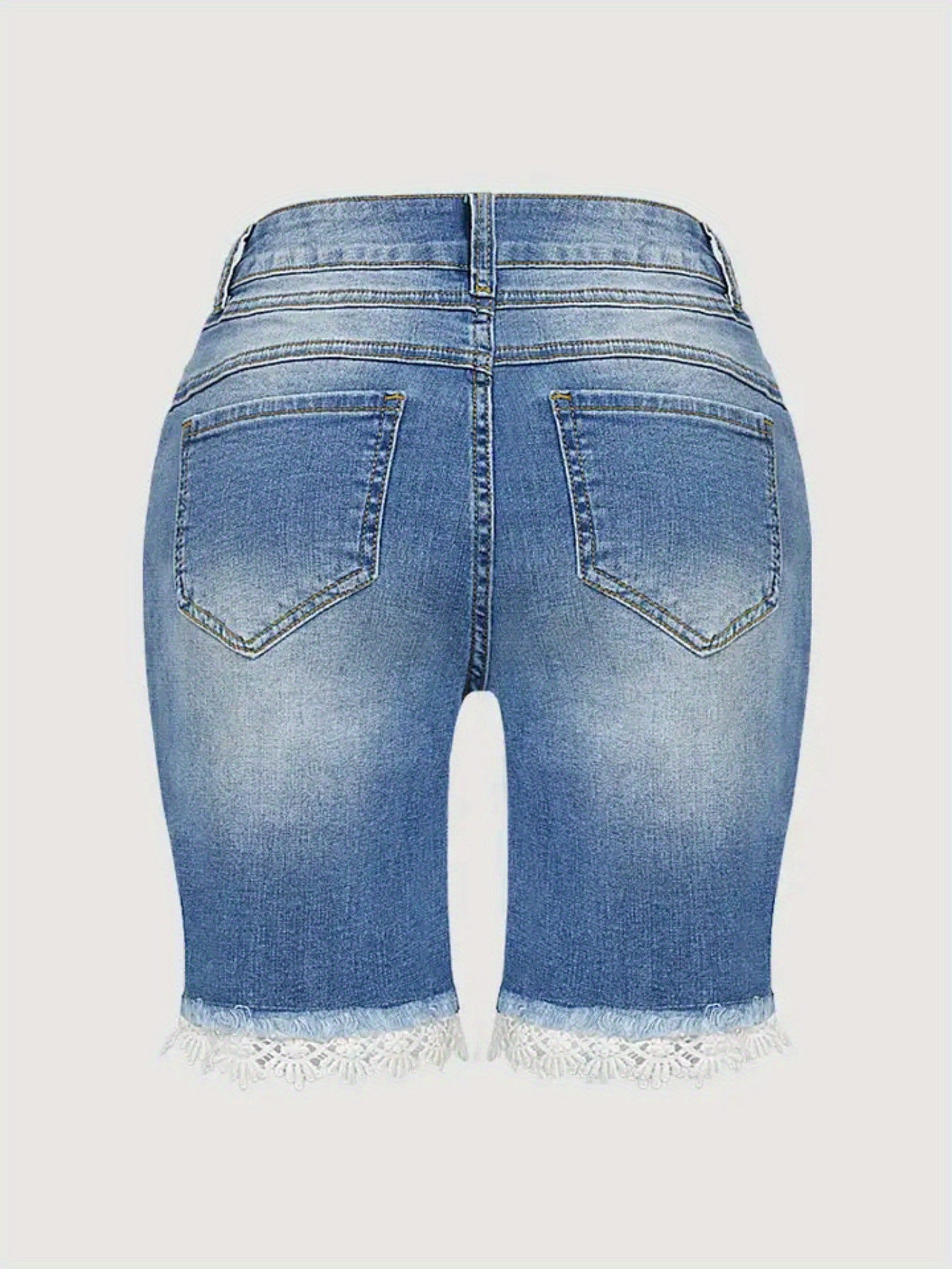 Stylish Light Blue Plus Size Denim Shorts