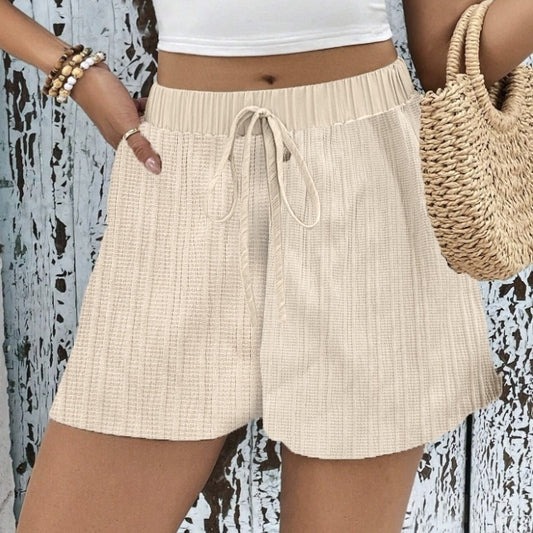 Versatile Knitted Lace-Up Summer Shorts