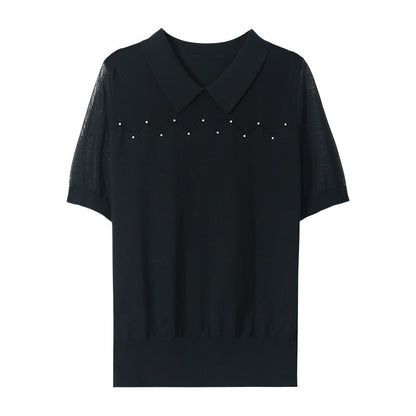 Summer Ice Silk Short Sleeve T-shirt Women  Short sleeve t-shirts Sculptify™