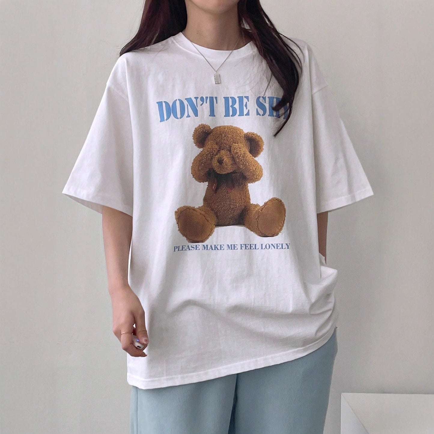 Loose-fitting Short-sleeve T-shirt With A Little Bear Print For Women Perfect For Summer  Short sleeve t-shirts Sculptify™