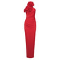 New Style White Ribbon Flower Halter Long High Sense Dress - Sculptify™