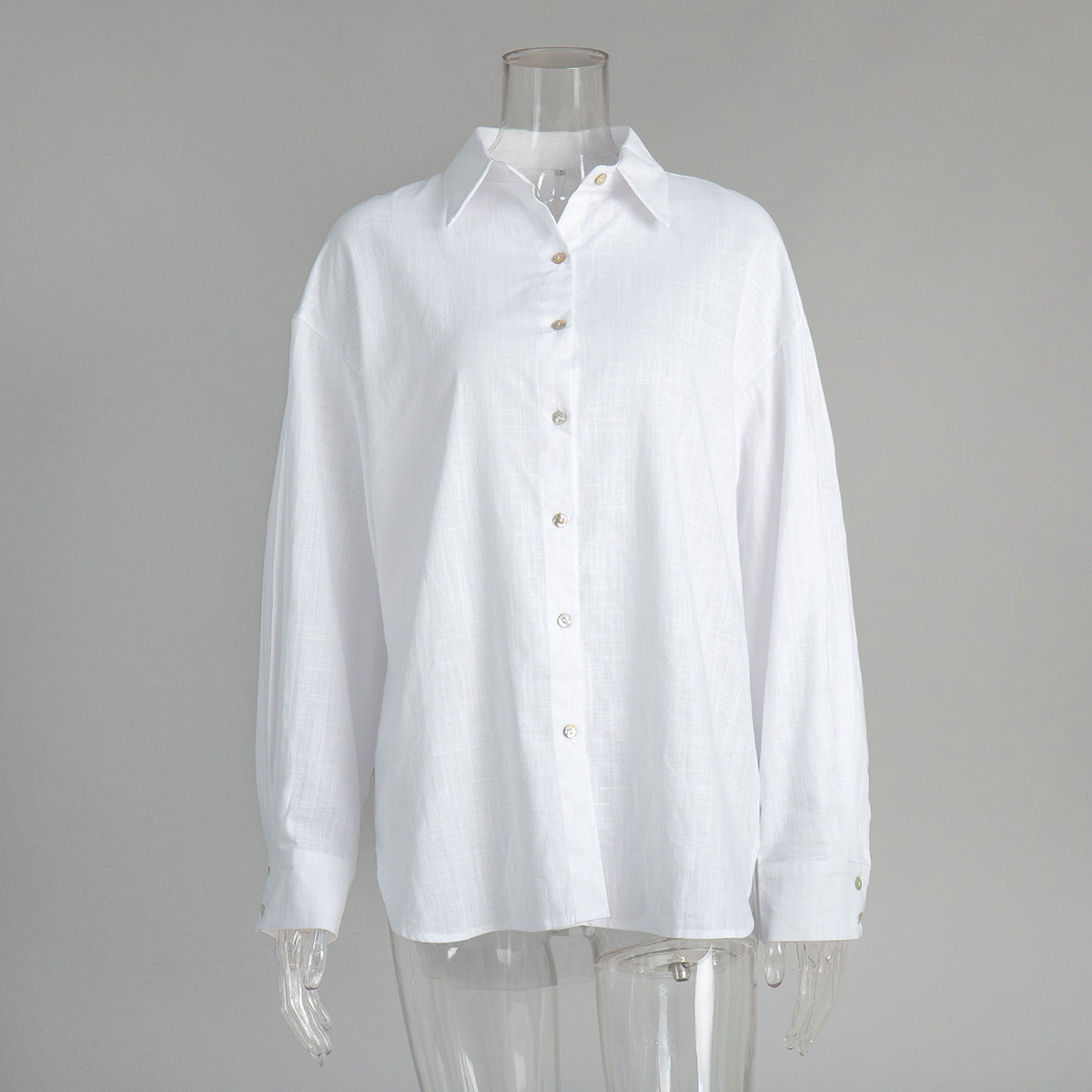 Casual Solid-color Minimalist Loose-fit Shirt - Sculptify™