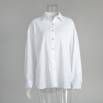 Casual Solid-color Minimalist Loose-fit Shirt - Sculptify™