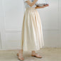 Casual Pure Cotton Flared Midi Skirt