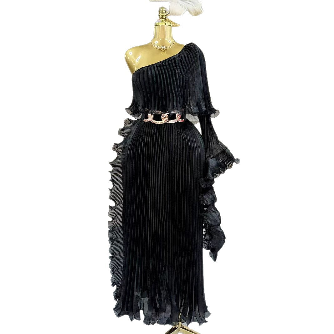 Fashionable One-shoulder Elegant Evening Dress - Sculptify™
