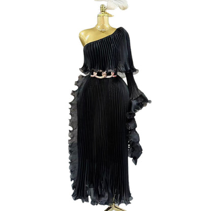 Fashionable One-shoulder Elegant Evening Dress - Sculptify™