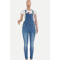 Womens Ripped Washed Denim Overalls - Sculptify™