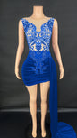 Summer Luxury Evening Dress Female Singer Stage Costume Senior Dress Side Trailing Skirt - Sculptify™