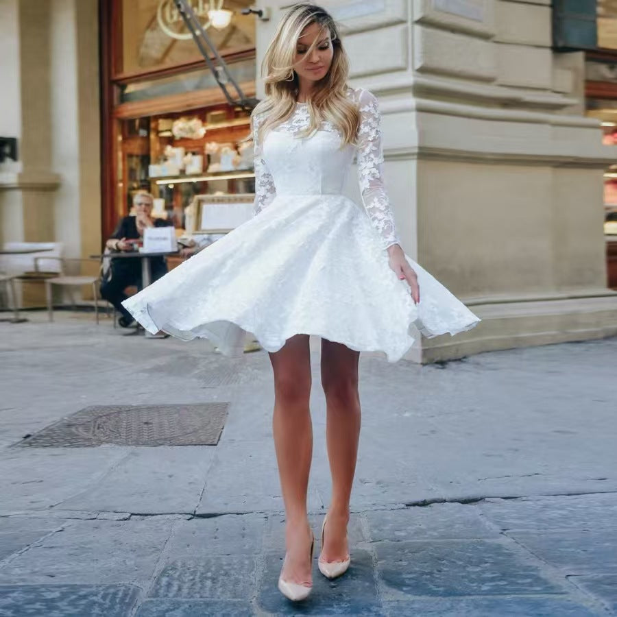 Wedding Dress White Vintage Lace Women Dress - Sculptify™