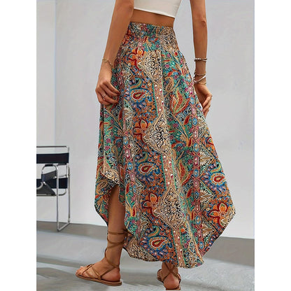 Casual Summer Floral Tie-Front Skirt