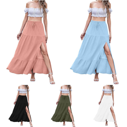 Breezy Bohemian Slit Midi Skirt