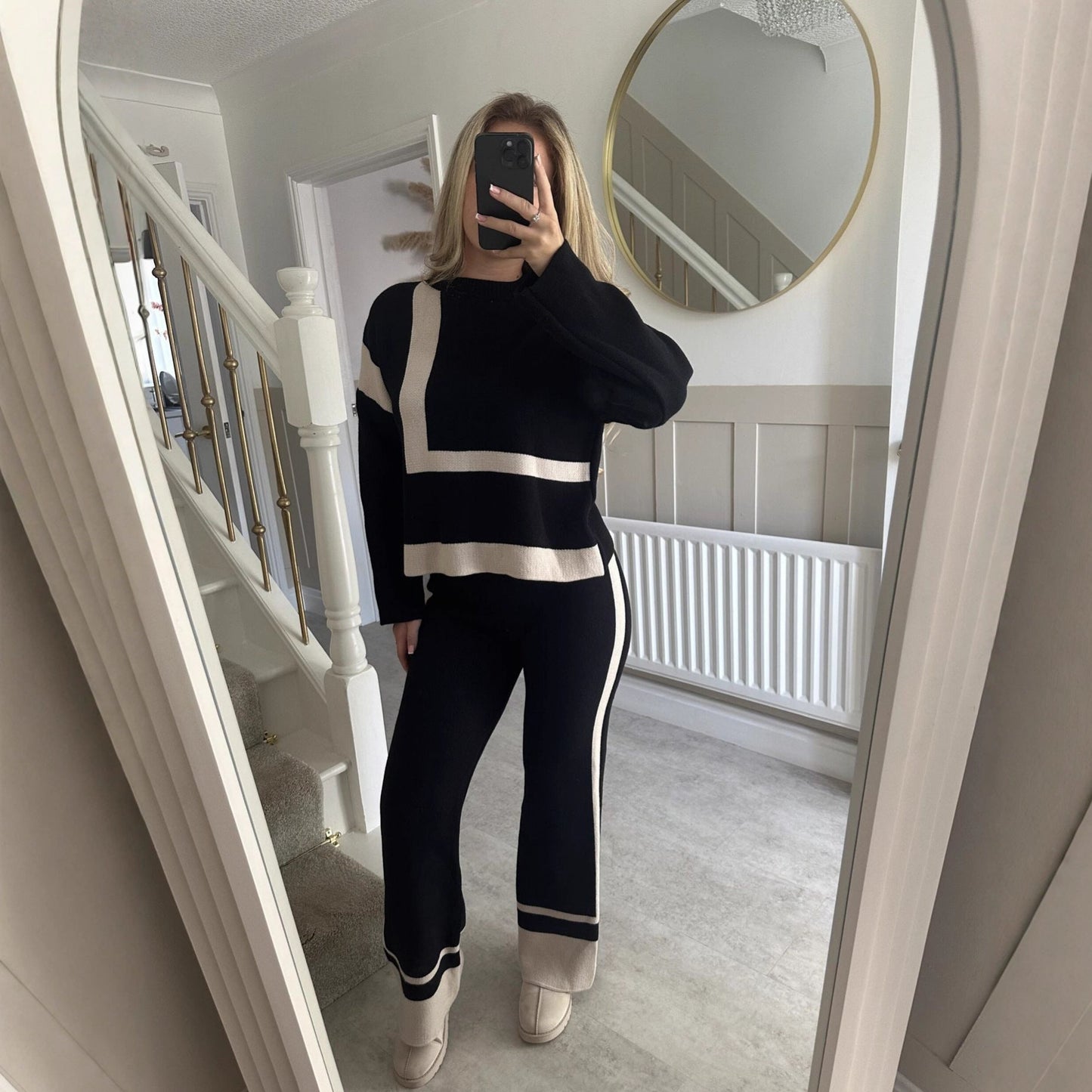 Crew-neck Sweater And Relaxed-fit Casual Pants Set  Sets Sculptify™