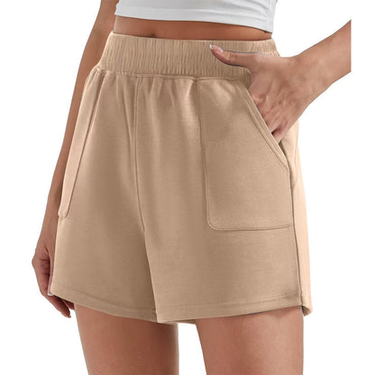 Casual Loose Fit Cream Sports Shorts