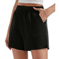 Casual Loose Fit Cream Sports Shorts