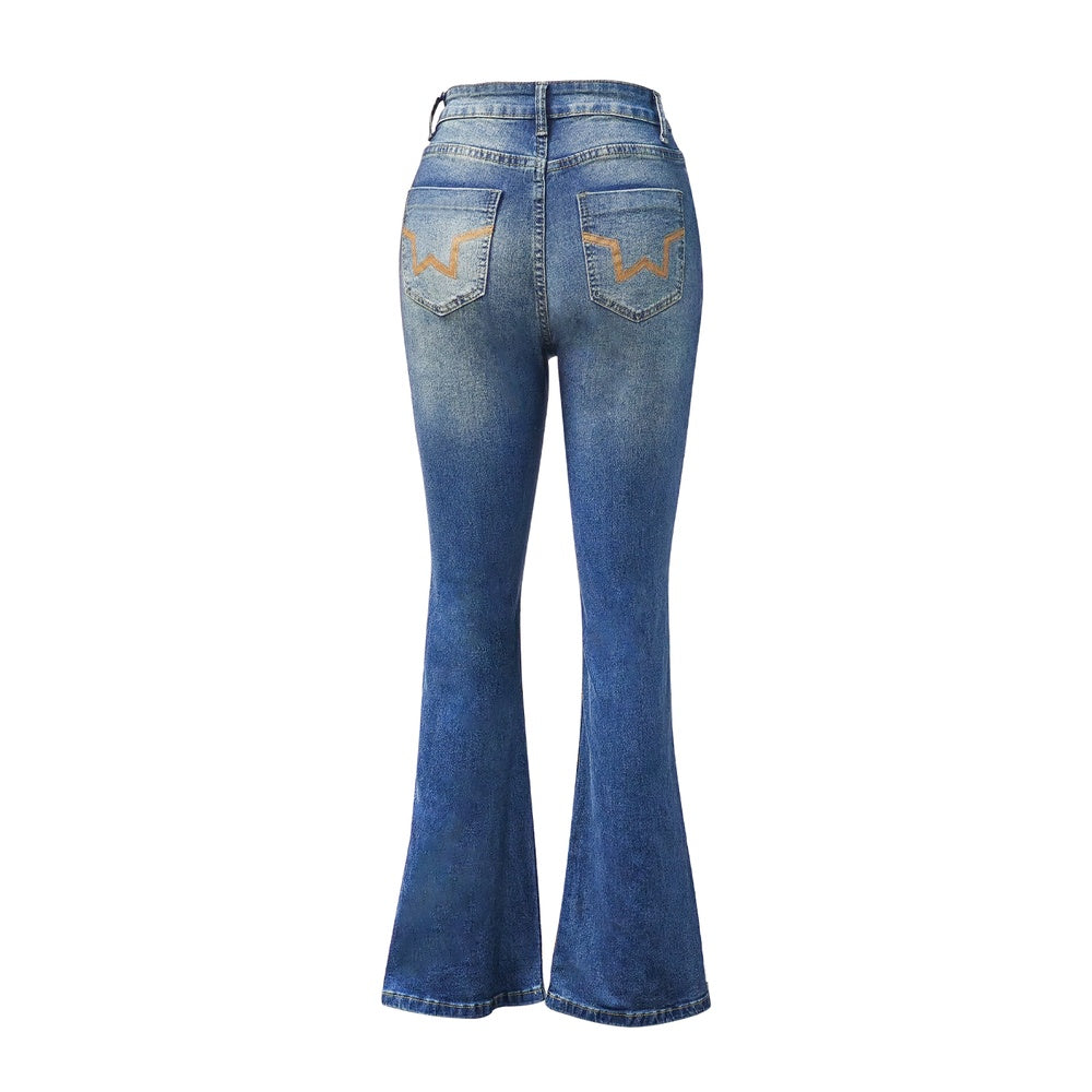 Sweetheart Cut-Out Flare Jeans