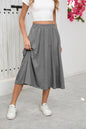 Modern High-Waist Flowy Draped Skirt