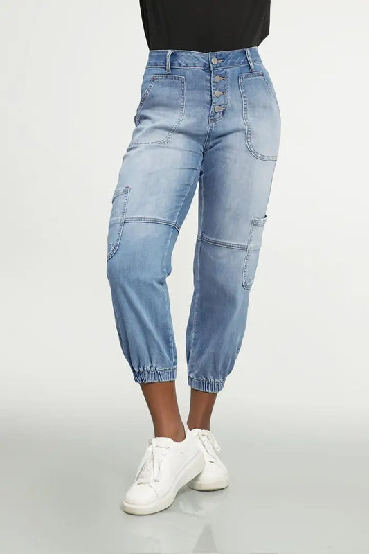 CorsetLace High-Waist Wide-Leg Jeans