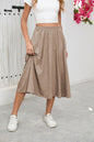 Modern High-Waist Flowy Draped Skirt