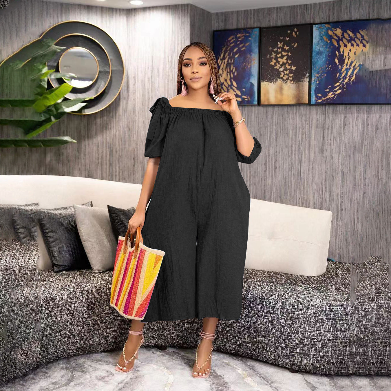 Summer Loose Casual Loose Cropped Jumpsuit - Sculptify™