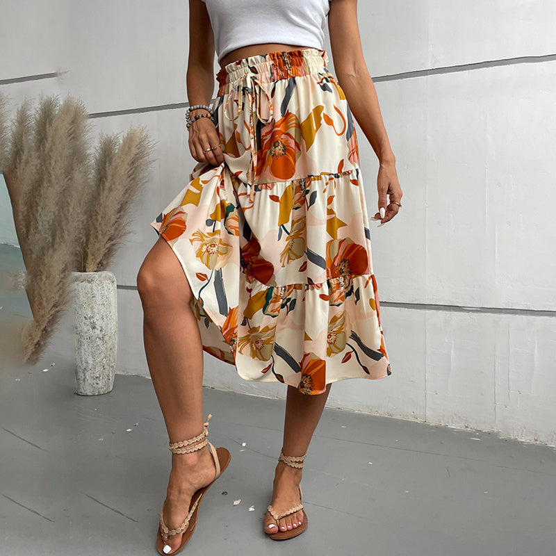 Effortless Boho Floral A-Line Skirt