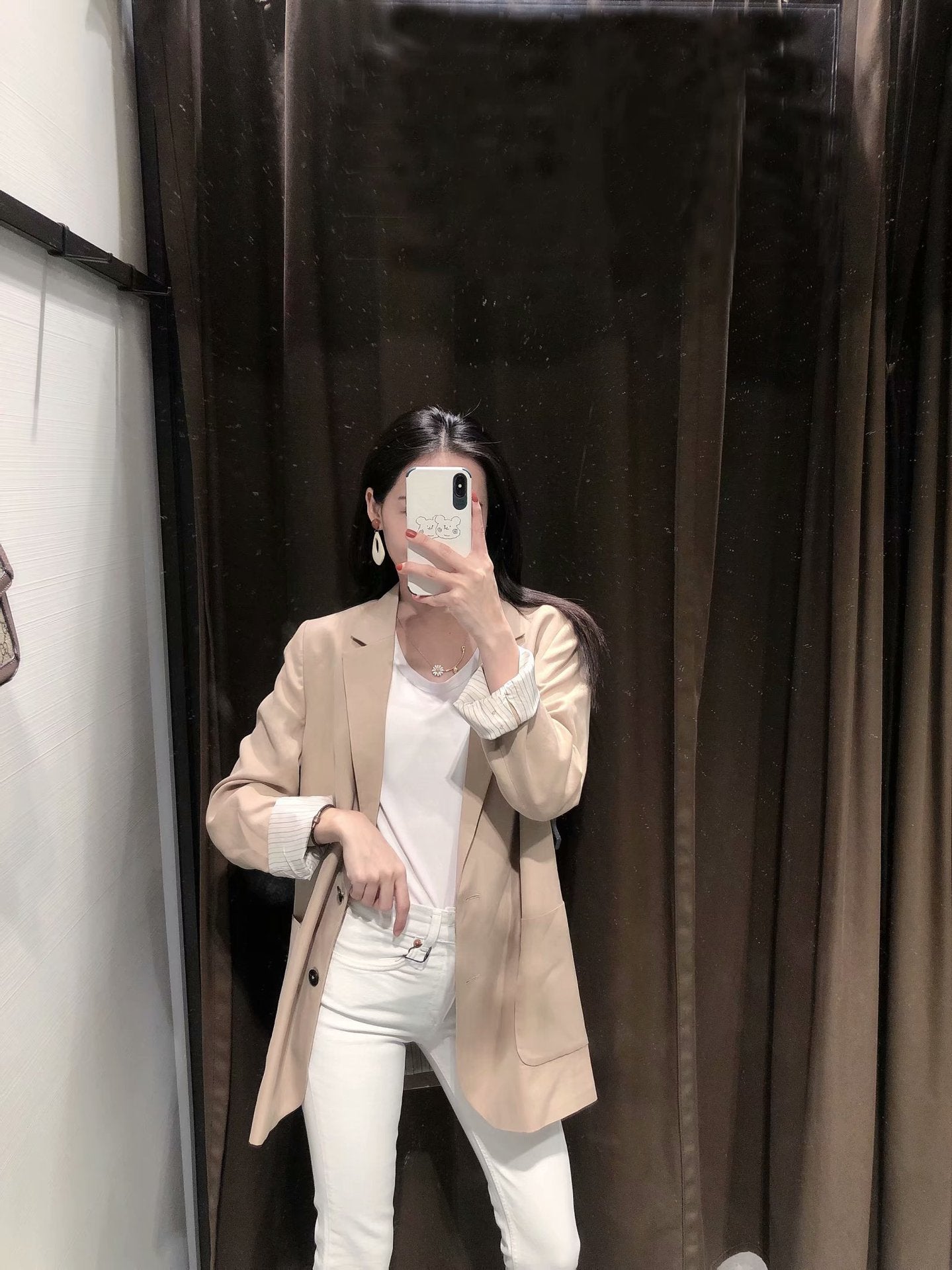 Women's Solid Color Straight Blazer With Button - Sculptify™