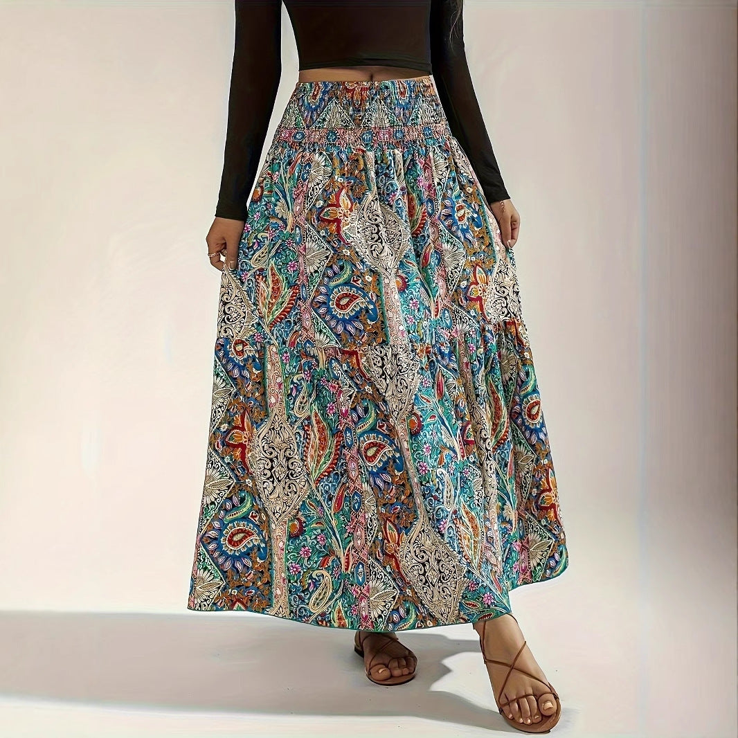 Flowy Summer Paisley Printed Skirt
