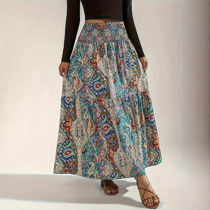 Flowy Summer Paisley Printed Skirt