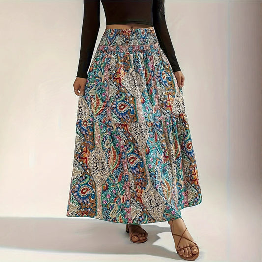 Flowy Summer Paisley Printed Skirt