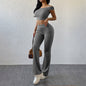 Casual Sporty Chic Solid-Color Slim-Fit Set - Sculptify™