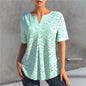 Women's Embroidered Hollow Out V-neck Short-sleeved T-shirt Top  Short sleeve t-shirts Sculptify™