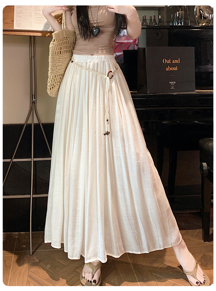 Timeless Vintage Pleated Belt Skirt