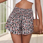 Wrinkle Waist Printed Casual Shorts