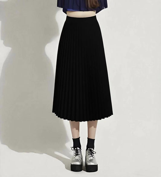 Classic Mid-Length Slim Pleated Skirt