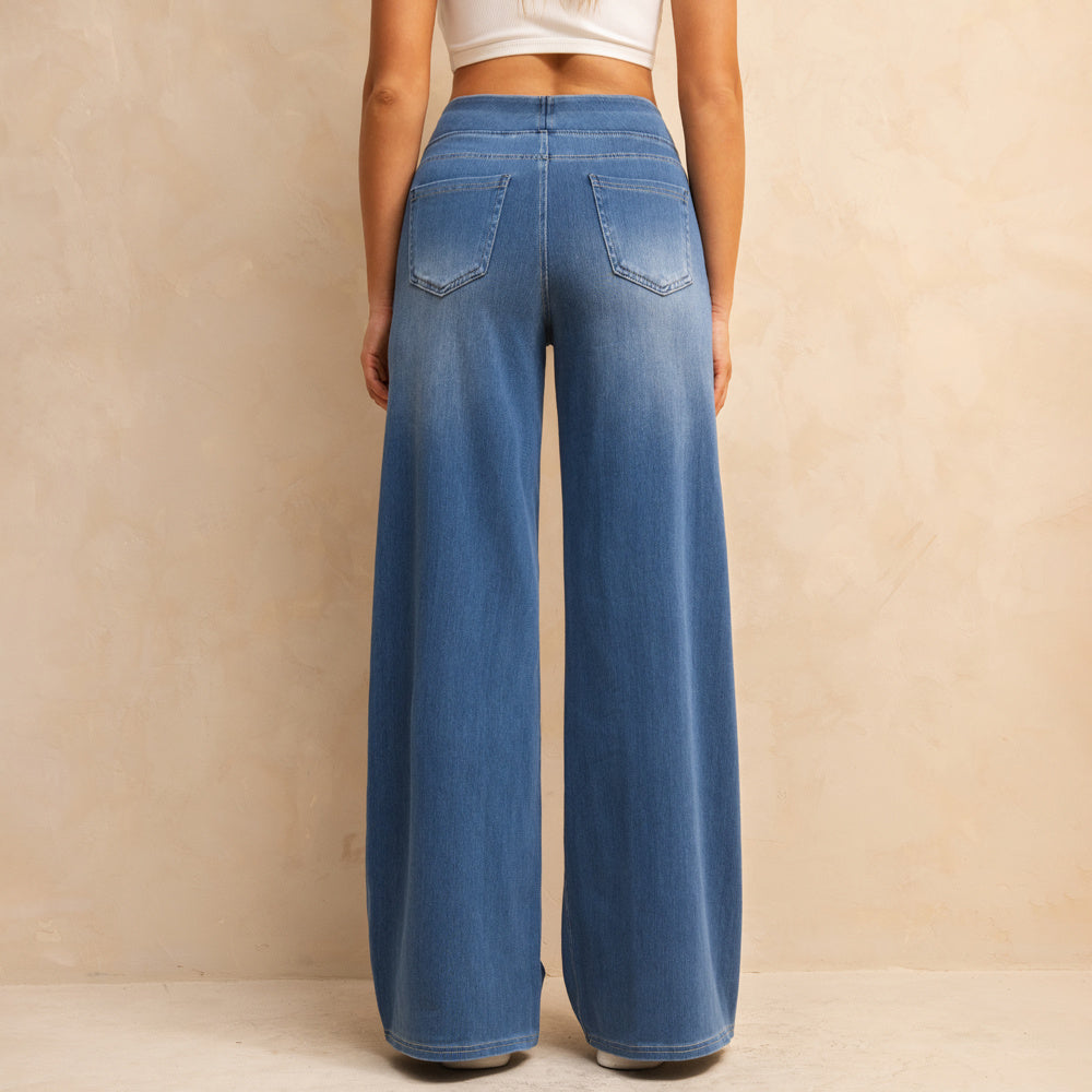 Shascullfites Wide-Leg Flare Jeans
