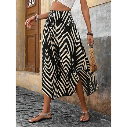 Casual Summer Floral Tie-Front Skirt