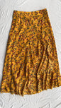 Stylish Ruffle & Side Slit Printed Skirt