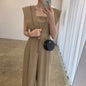 Women's Chiffon Retro Sleeveless Jumpsuit Wide Leg Pants - Sculptify™