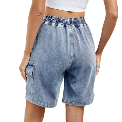 Trendy Washed Five-Point Jean Shorts